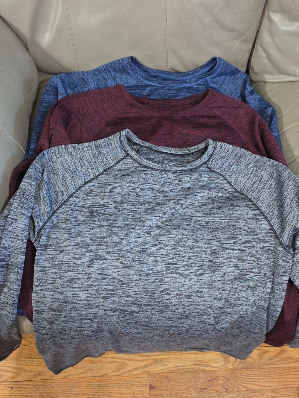 ClimateRight Cuddl Duds BUNDLE OF 3 TOPS Blue/Gray/Burgundy Base Layer Sz XL EUC